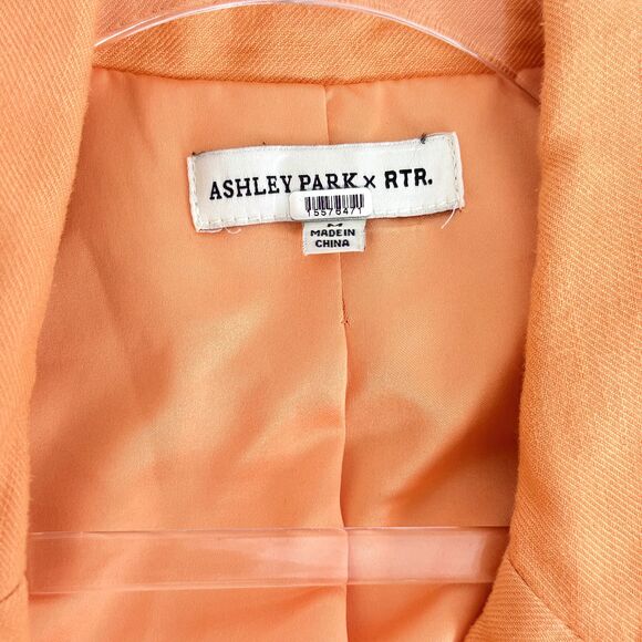 ASHLEY PARK x RTR Linen Blend Blazer M Oversized Two Button Orange EUC B10 - Picture 4 of 6